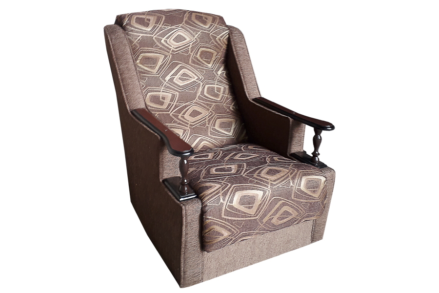 Кресло с деревянными подлокотниками "Анна" - Квадро 2/2а (шинилл), Деревянный подлокотник - купить по цене 12990 ₽ в Пскове
